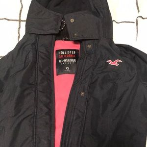 Navy blue And pink Hollister All- weather jacket